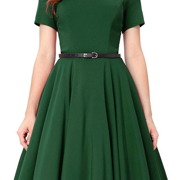 Women's 1950 V-Neck Vintage Evening Party Dress - Picture 4 of 7